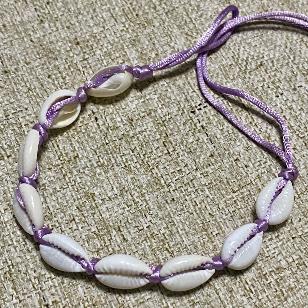 Purple and White Shell Bracelet